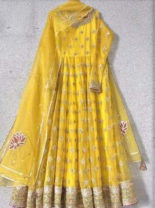 New Arrival Heavy Embroidery Pure Georgette Readymade Gown