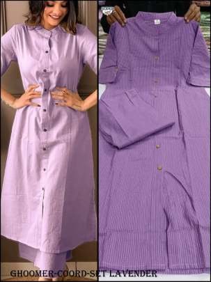 New Arrival Lavender  Plain Cord set collection