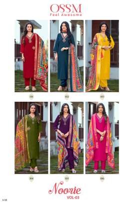 New Arrival NOORIE Vol 03 Roman Silk Kurti Pant Dupatta Set