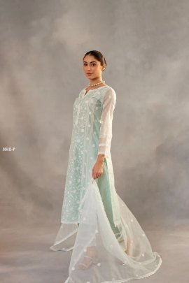 New Arrival Pista Green 3 piece Kurti Set