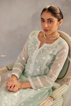 New Arrival Pista Green 3 piece Kurti Set