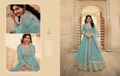 New Arrival Premium Semi stitch Sky Blue Gown With Dupatta