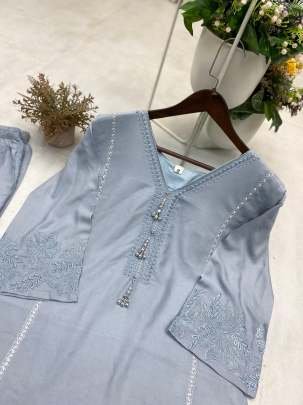 New Arrival Rayon Embroidery Work Co Ord Set