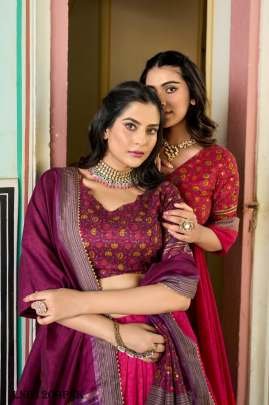 New Arrival Tussar Silk Kashmiri Foil Print Lehenga Choli