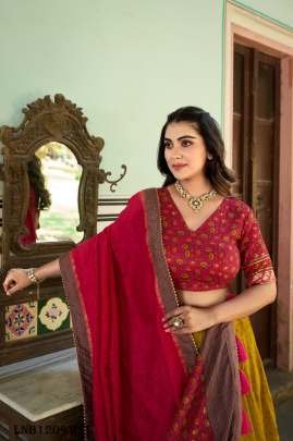 New Arrival Tussar Silk Kashmiri Foil Print Lehenga Choli