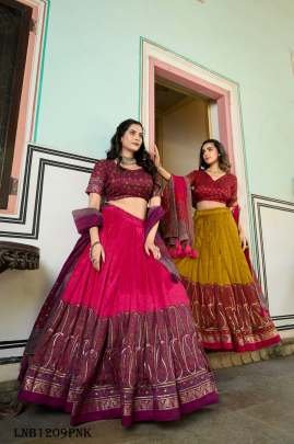 New Arrival Tussar Silk Kashmiri Foil Print Lehenga Choli