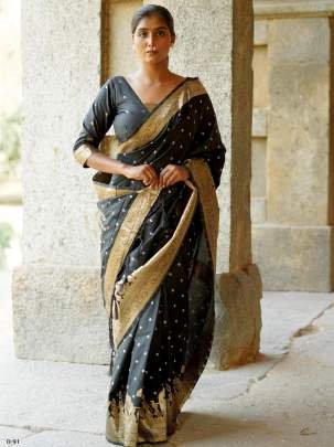 New Bandhani Black Soft Silk Saree