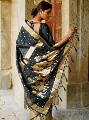 New Bandhani Black Soft Silk Saree