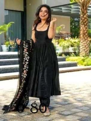 New Black Chinnon Suit Set Paired With Chinnon Dupatta