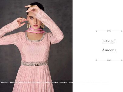 new catalog ameena by sayuri designer georgette anarkali suit