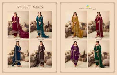 New Collection Geet 2 By Kaseesh Embroidery Dola Silk Dress Material