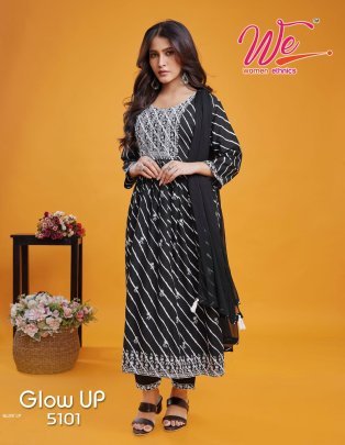 New Collection Glow Up Rayon Kurti Pant Dupatta Set