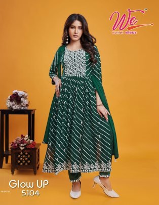 New Collection Glow Up Rayon Kurti Pant Dupatta Set