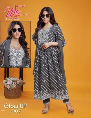 New Collection Glow Up Rayon Kurti Pant Dupatta Set