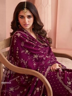 New Collection Kuleesh Swarnaa Dola Jacquard Dress Material