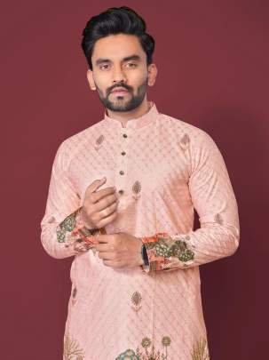 New Collection Of Men's Peach Kurta Payjama