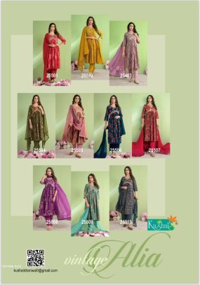 New Collection VINTAGE ALIA Chanderi Naira Cut Suit From Fab Funda
