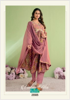 New Collection VINTAGE ALIA Chanderi Naira Cut Suit From Fab Funda
