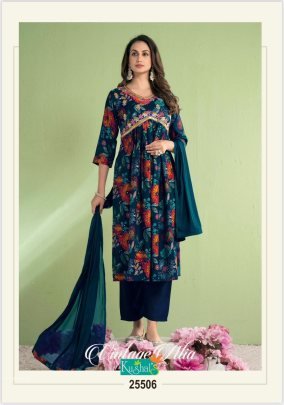 New Collection VINTAGE ALIA Chanderi Naira Cut Suit From Fab Funda