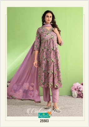 New Collection VINTAGE ALIA Chanderi Naira Cut Suit From Fab Funda