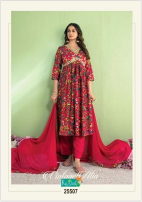 New Collection VINTAGE ALIA Chanderi Naira Cut Suit From Fab Funda