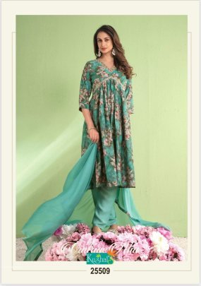 New Collection VINTAGE ALIA Chanderi Naira Cut Suit From Fab Funda