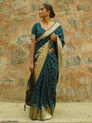 New Design Dark Green Bandhani Saree