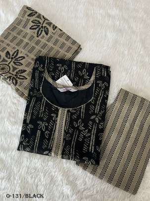 New Design Printed Cotton Kurti Pant Set