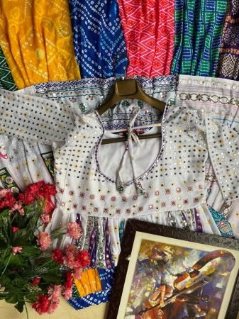 New Designer Mirror Work Muslin Cotton Indowestern  Outfit