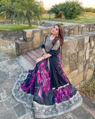 New Designer Party Gown   Dupatta Set