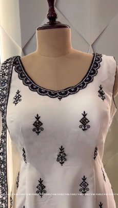 new designer party wear top palazzo and dupatta with heavy embroidery suit