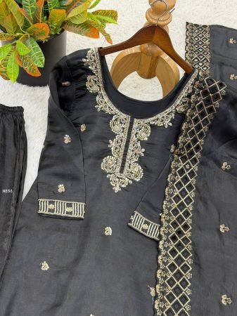 New Designer Party Wear Plazzo Suit Set With Dupatta