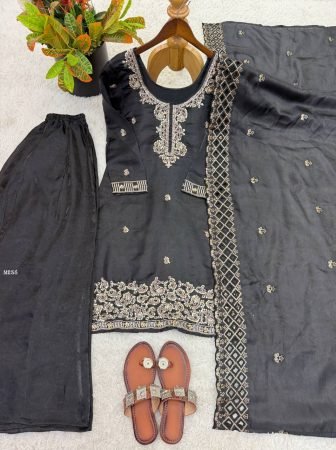 New Designer Party Wear Plazzo Suit Set With Dupatta