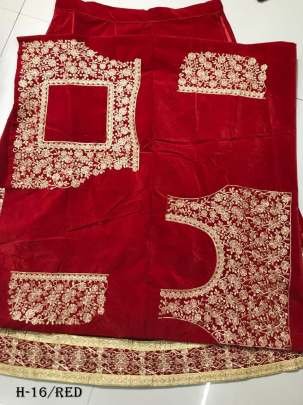 New Embroidery Work  Silk Red Lehenga Choli