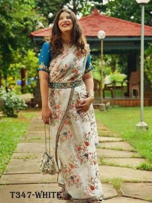 New Fancy White Khadi Organza Silk Saree