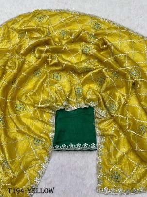 New Fancy Yellow Soft Gold Crush Saree