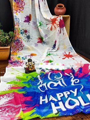 New Festive Wear Digital Print Sarees With Blouse