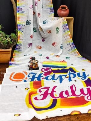 New Festive Wear Digital Print Sarees With Blouse