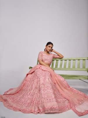 New Festive Wear Pink Soft Net Lehenga  Choli