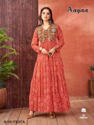 New Georgette Anarkali Fenta Suit with Embroidery Work
