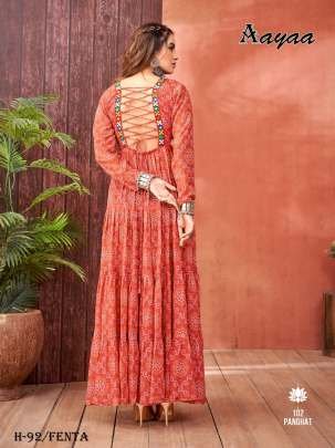 New Georgette Anarkali Fenta Suit with Embroidery Work