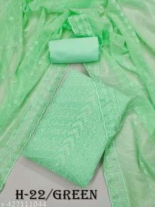 New Arrival Georgette Light Green Unstitch Dress Material