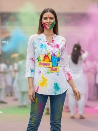 New Happy Holi Short Kurti by Fab Funda