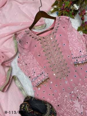 New Heavy Georgette Peach Color Gharara Suit