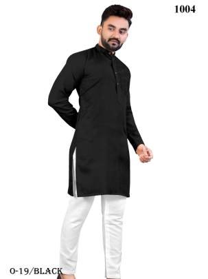 Mens Black Kurta And Pyjamas Made From Cotton
