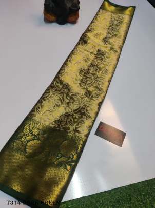 New Kanjivaram Pattu Silk Dark Green Saree