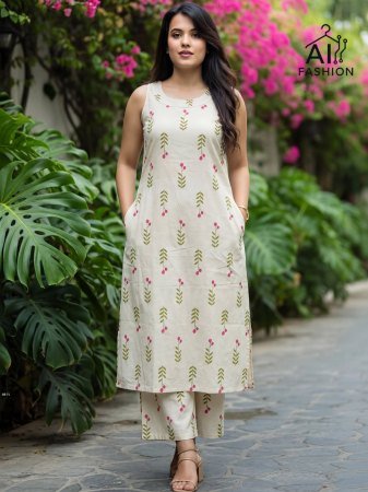 New Launch Cotton Kurti Pant Set