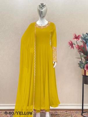 New Launch Yellow Anarkali Gown