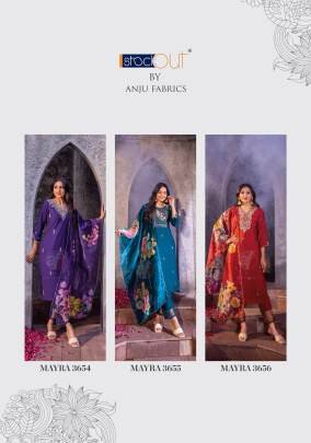 New Launched Anju Fabrics Mayra Vol 4 Modal Viscose Hand Work Readymade Suit