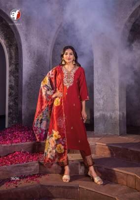 New Launched Anju Fabrics Mayra Vol 4 Modal Viscose Hand Work Readymade Suit